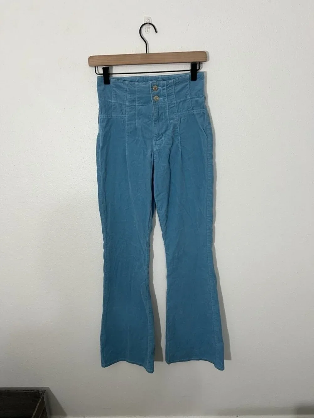 We The Free People Blue Corduroy Flare Pants Size 26